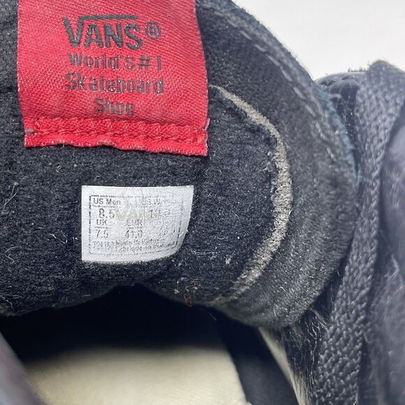 Vans SK-8 Hi Shoes Mens 8.5 Womens 10 Triple Black Canvas Suede Skate Sneakers - Picture 12 of 16